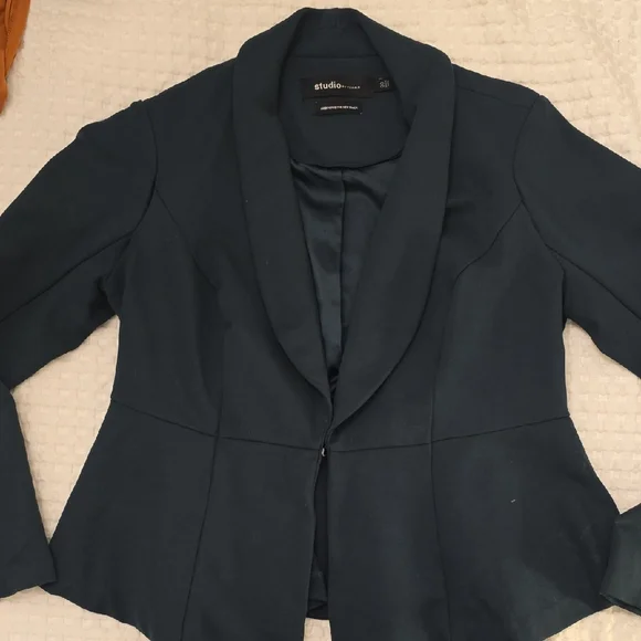 Studio Torrid Women's Deep Green Peplum Blazer - Picture 4 of 8